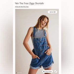 Anthropology We The Free Ziggy Shortalls - Size Small EUC
